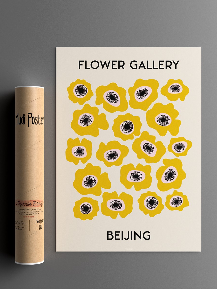 Çiçek Galerisi Beijing Soyut Modern Poster Çerçevesiz Duvar Tablosu Sanatsal Poster