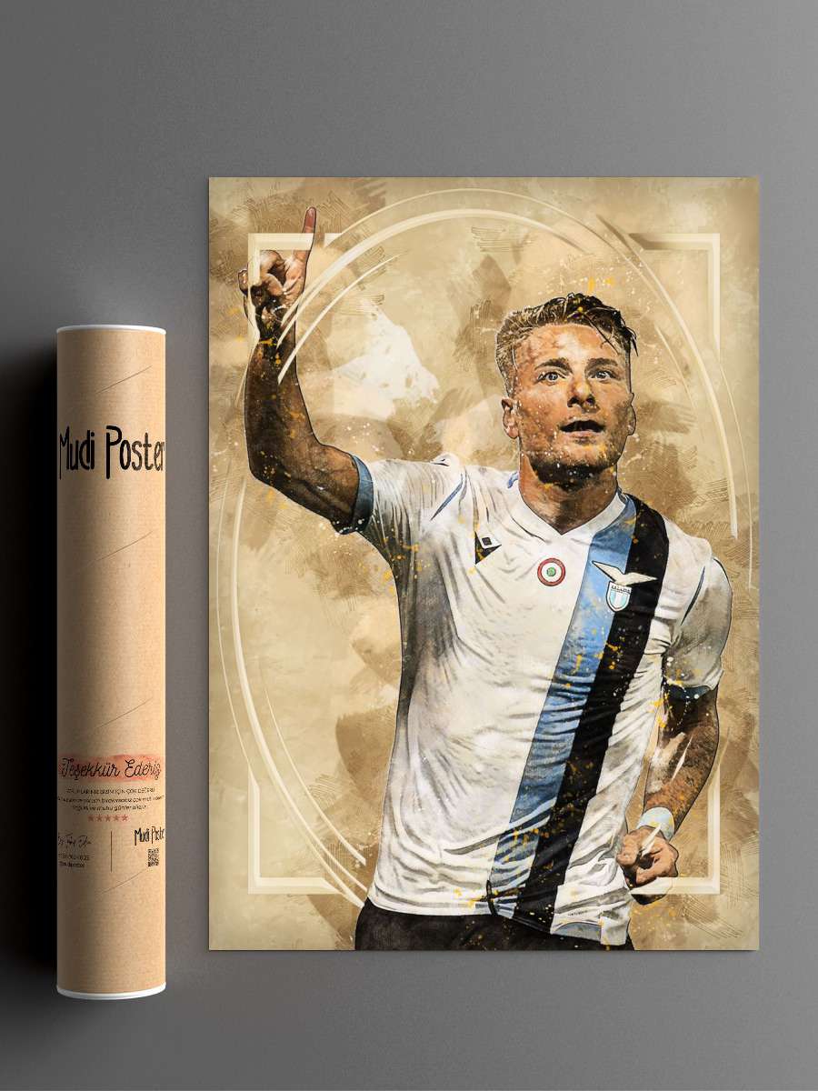 Ciro Immobile Futbol Poster Çerçevesiz Yüksek Kalite Futbolcu Duvar Poster