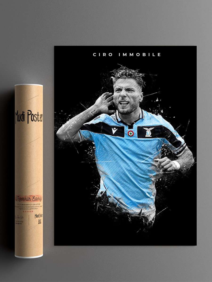Ciro Immobile Futbol Poster Çerçevesiz Yüksek Kalite Futbolcu Duvar Poster