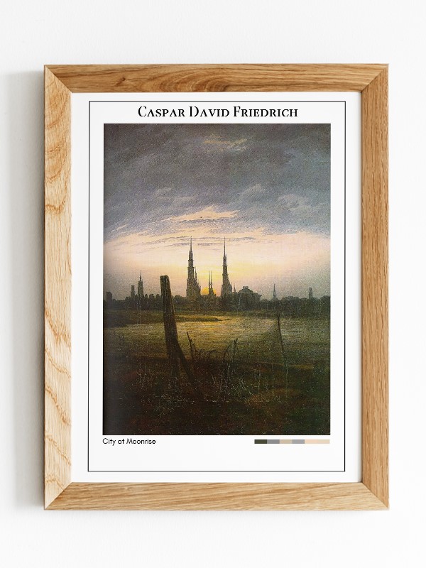 Caspar David Friedrich City at Moonrise Poster