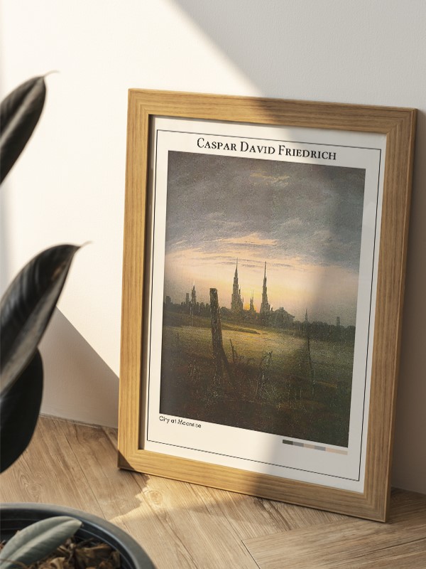 Caspar David Friedrich City at Moonrise Poster