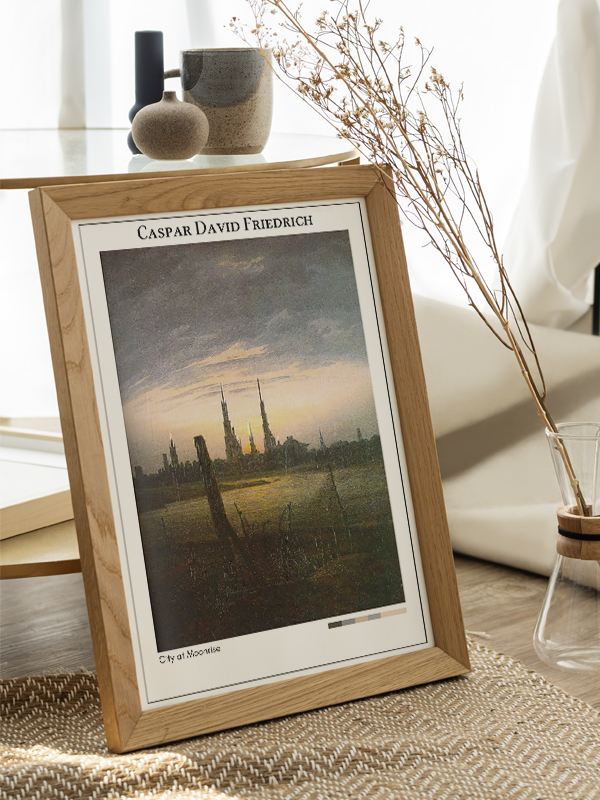 Caspar David Friedrich City at Moonrise Poster