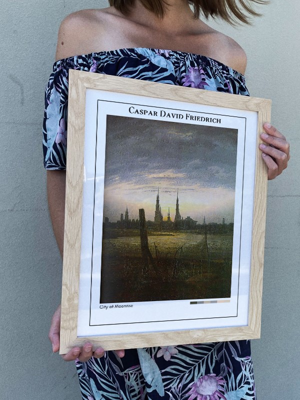 Caspar David Friedrich City at Moonrise Poster