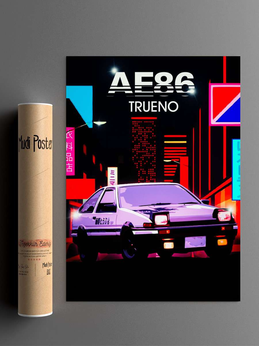 city night AE86 Anime Poster Çerçevesiz Yüksek Kalite Anime Duvar Poster