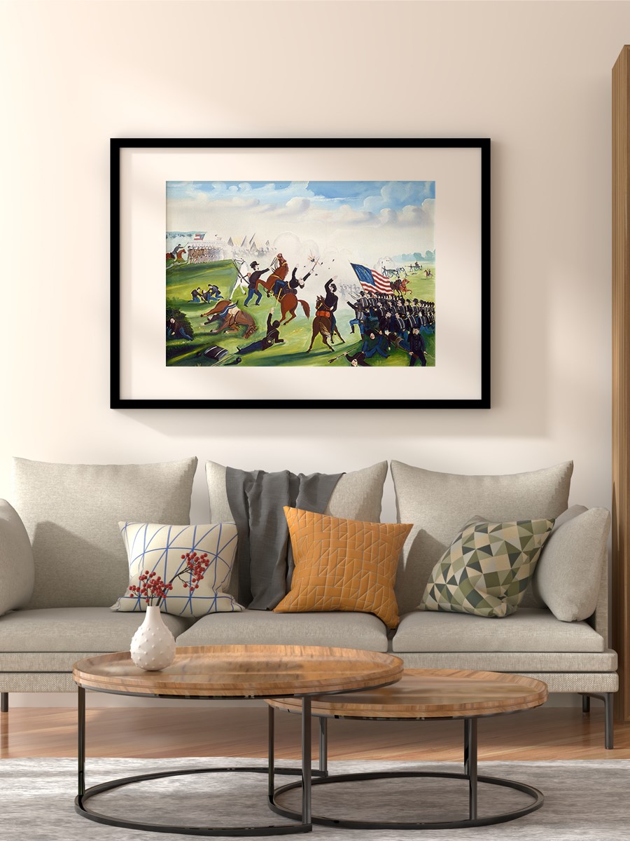 Civil War Battle Tablo Sanatsal Ünlü Ressam Poster Çerçevesiz Yüksek Kalite Poster