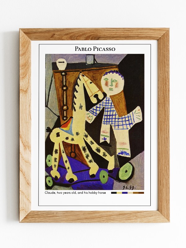 Pablo Picasso Claude, two years old, and his hobby horse Poster