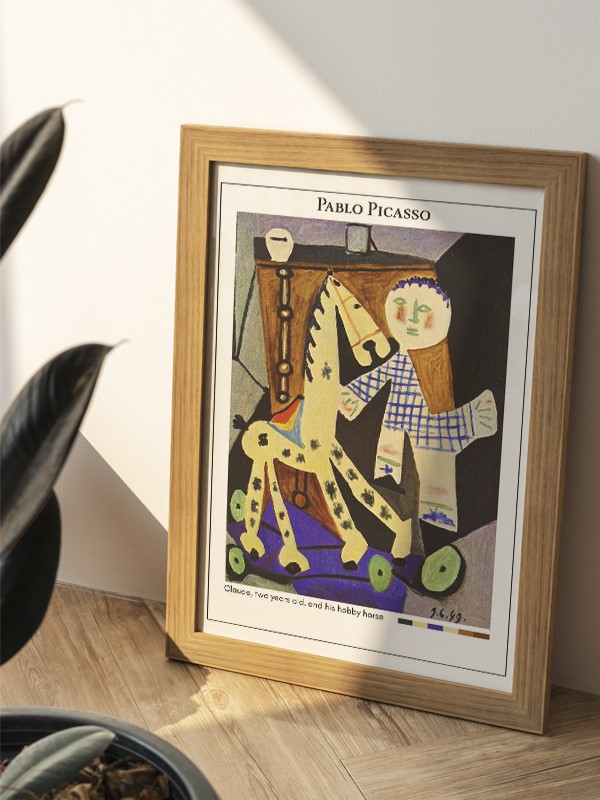 Pablo Picasso Claude, two years old, and his hobby horse Poster