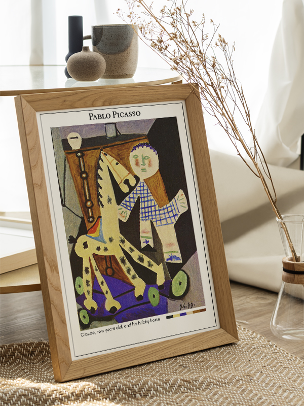 Pablo Picasso Claude, two years old, and his hobby horse Poster