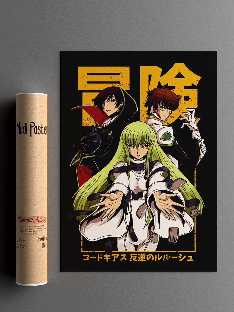 Code Geass main icons Anime Poster Çerçevesiz Yüksek Kalite Anime Duvar Poster