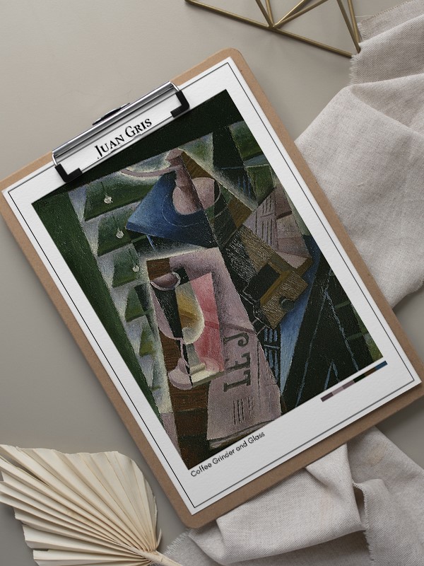 Juan Gris Coffee Grinder and Glass Poster