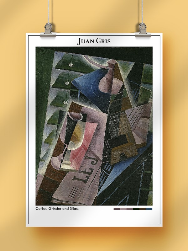 Juan Gris Coffee Grinder and Glass Poster