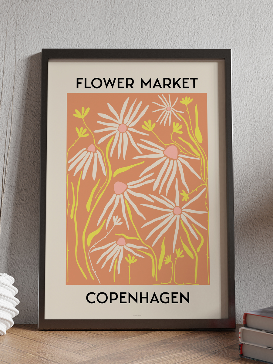 Copenhagen Soyut Çiçek Modern Poster Çerçevesiz Duvar Tablosu Sanatsal Poster