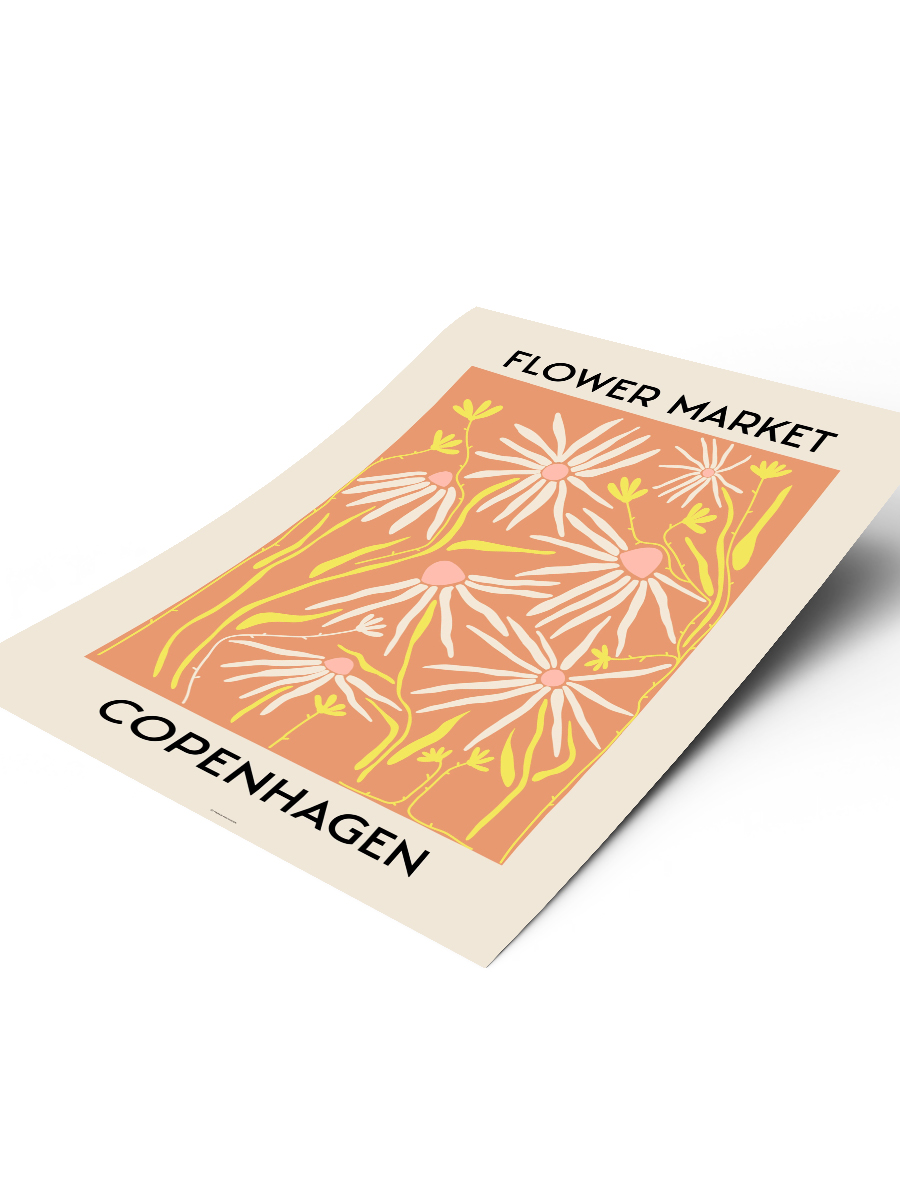 Copenhagen Soyut Çiçek Modern Poster Çerçevesiz Duvar Tablosu Sanatsal Poster