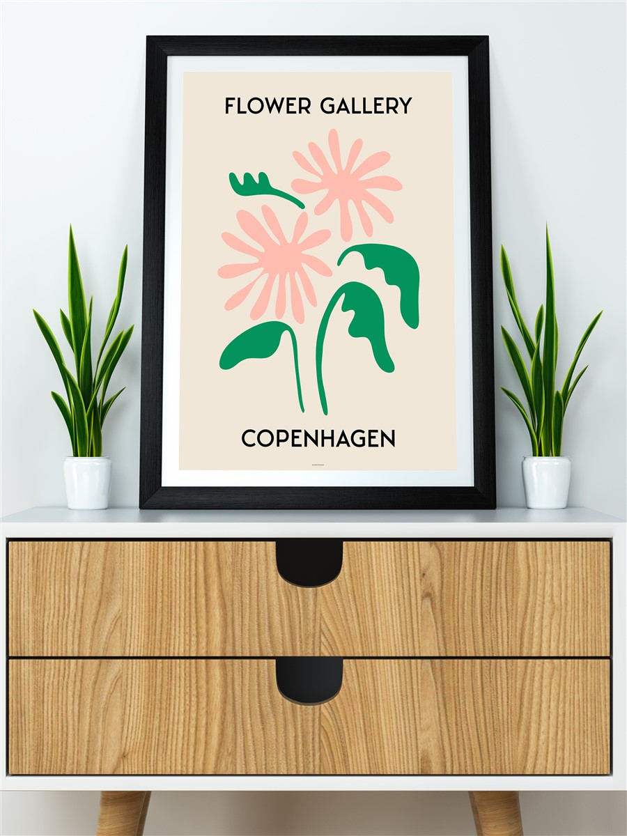 Copenhagen Soyut Çiçek Modern Poster Çerçevesiz Duvar Tablosu Sanatsal Poster