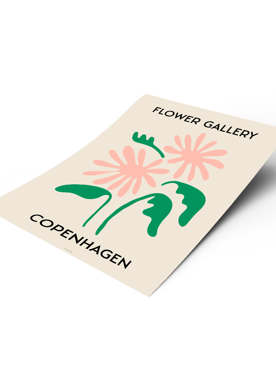 Copenhagen Soyut Çiçek Modern Poster Çerçevesiz Duvar Tablosu Sanatsal Poster
