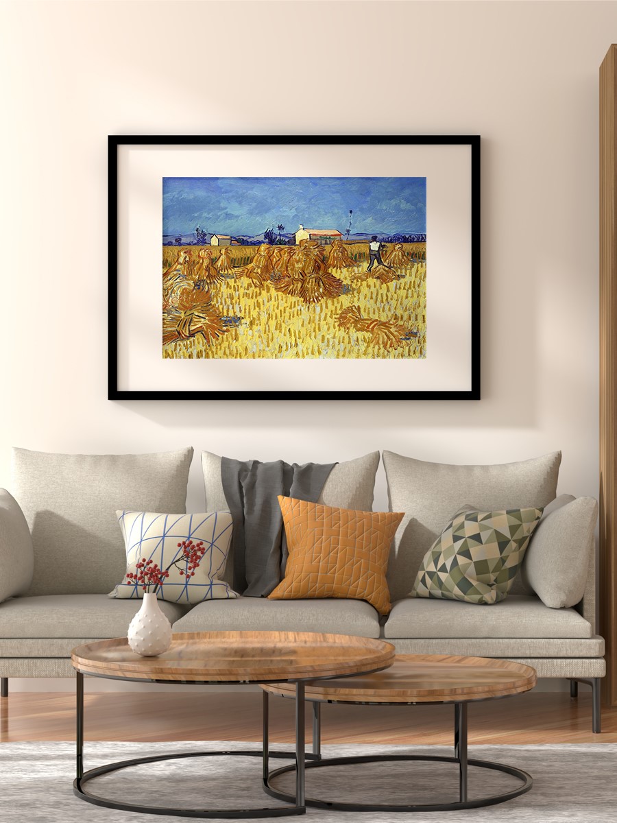 Corn Harvest in Provence Tablo Sanatsal Ünlü Ressam Poster Çerçevesiz Yüksek Kalite Poster