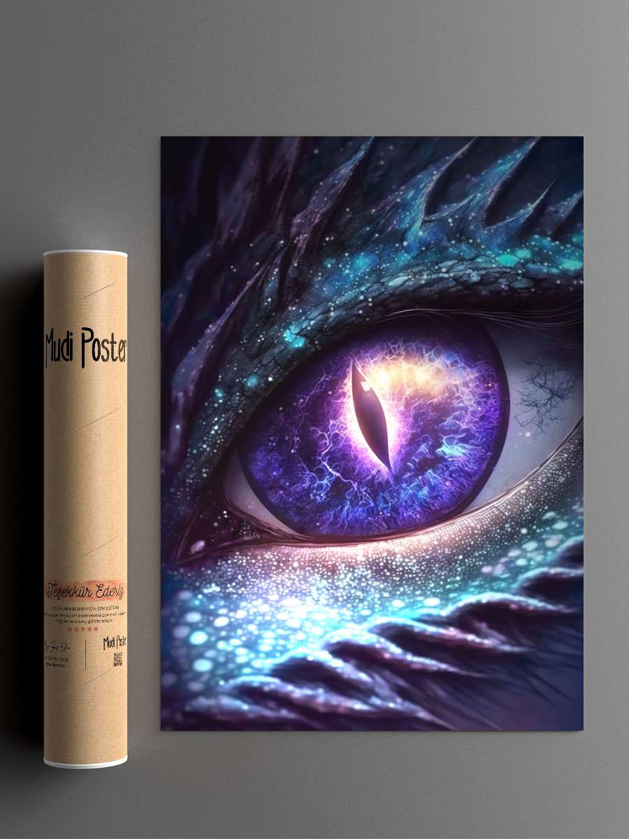 Cosmic Star Dragon Eye Anime Poster Çerçevesiz Yüksek Kalite Anime Duvar Poster
