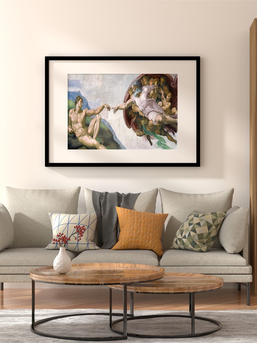 Creation of Adam Tablo Sanatsal Ünlü Ressam Poster Çerçevesiz Yüksek Kalite Poster