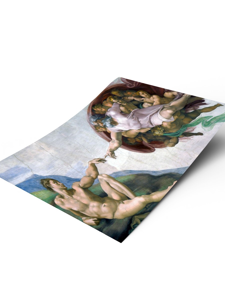 Creation of Adam Tablo Sanatsal Ünlü Ressam Poster Çerçevesiz Yüksek Kalite Poster