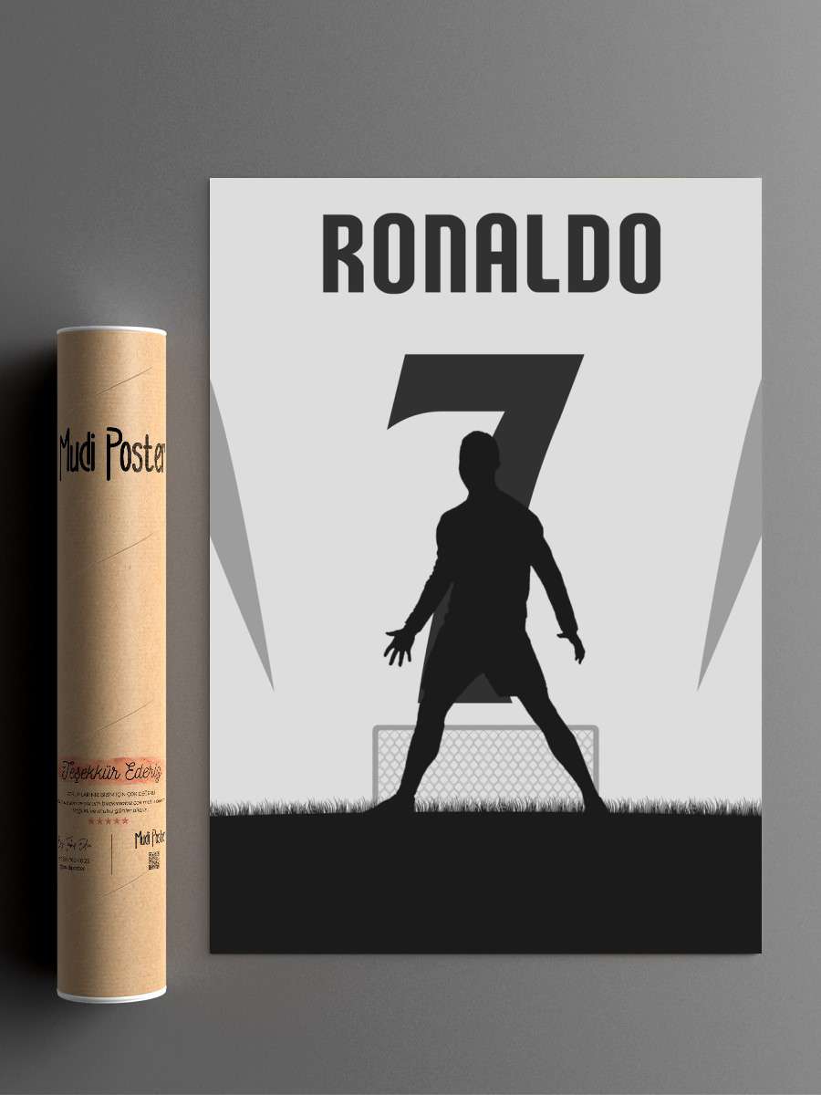 Cristiano Ronaldo Futbol Poster Çerçevesiz Yüksek Kalite Futbolcu Duvar Poster