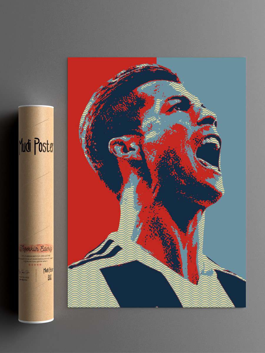 Cristiano Ronaldo Futbol Poster Çerçevesiz Yüksek Kalite Futbolcu Duvar Poster