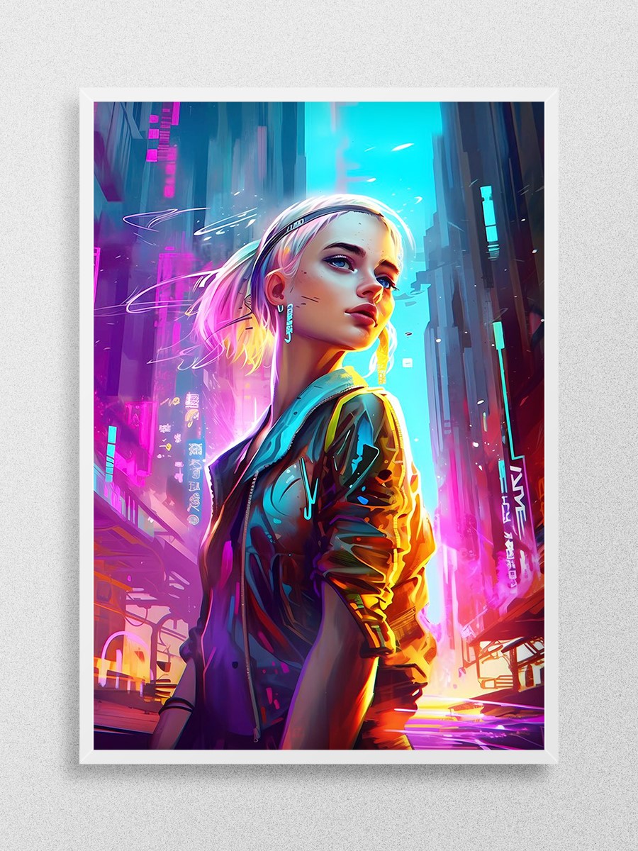 Cyberpunk Steampunk Neon Anime Poster Çerçevesiz Yüksek Kalite Anime Duvar Poster - En İyi Fiyatlarla
