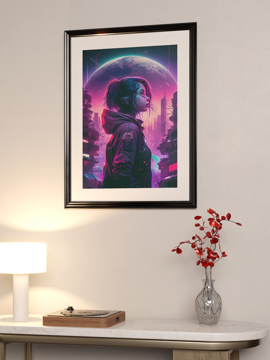 Cyberpunk Steampunk Neon Anime Poster Çerçevesiz Yüksek Kalite Anime Duvar Poster