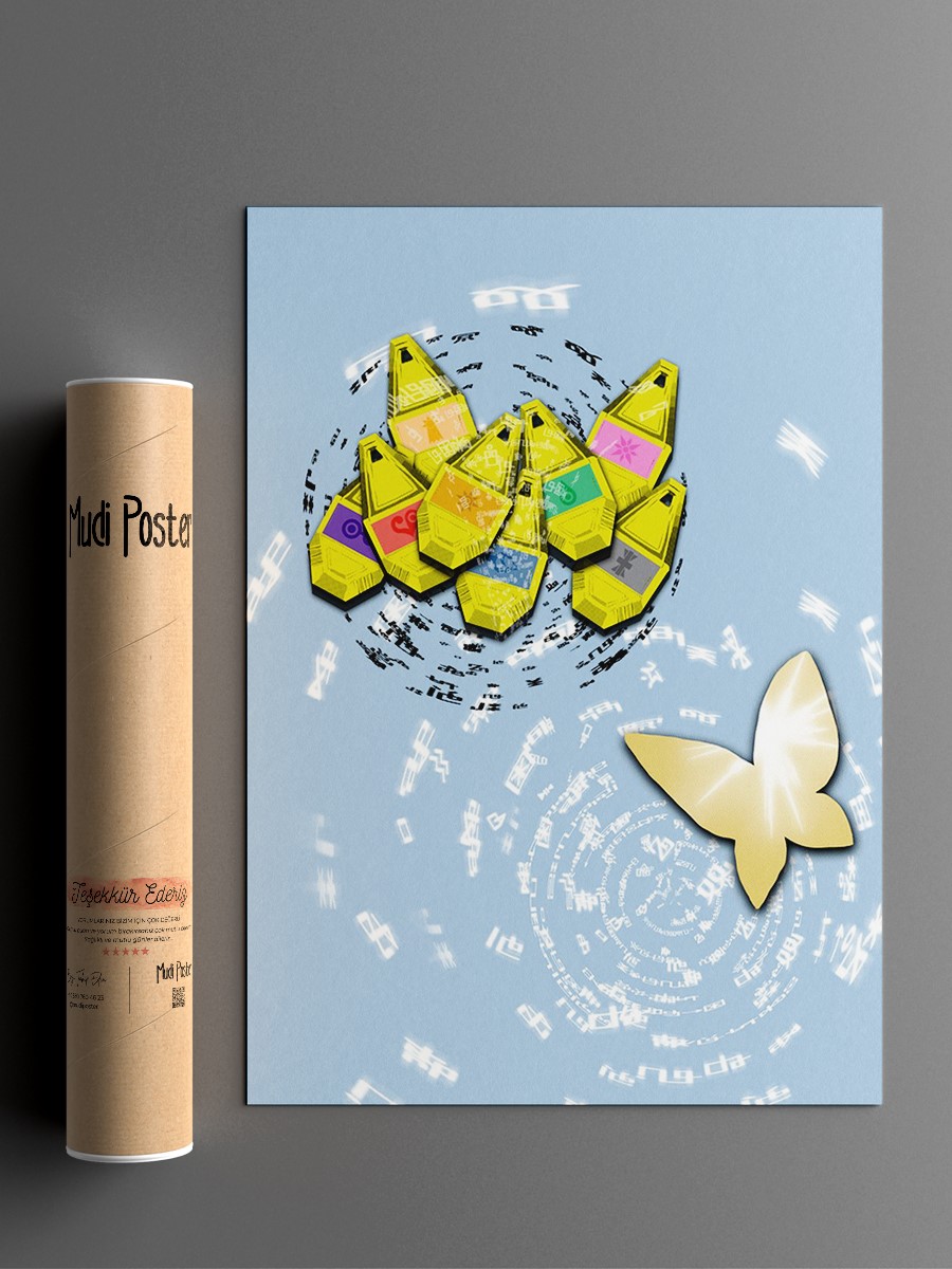 D tag butterfly Anime Poster Çerçevesiz Yüksek Kalite Anime Duvar Poster