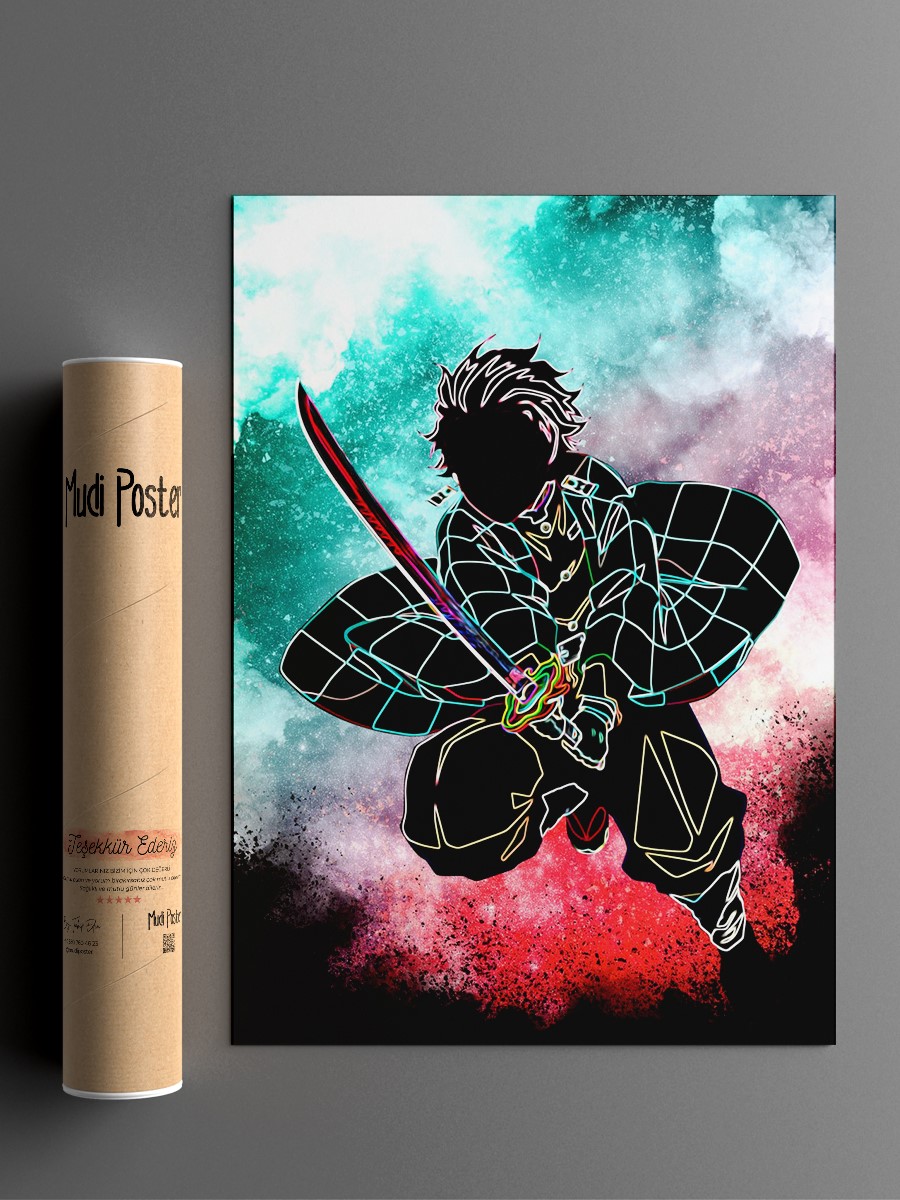 Dark soul of tanjiro Poster, Çerçevesiz Tv Film Poster