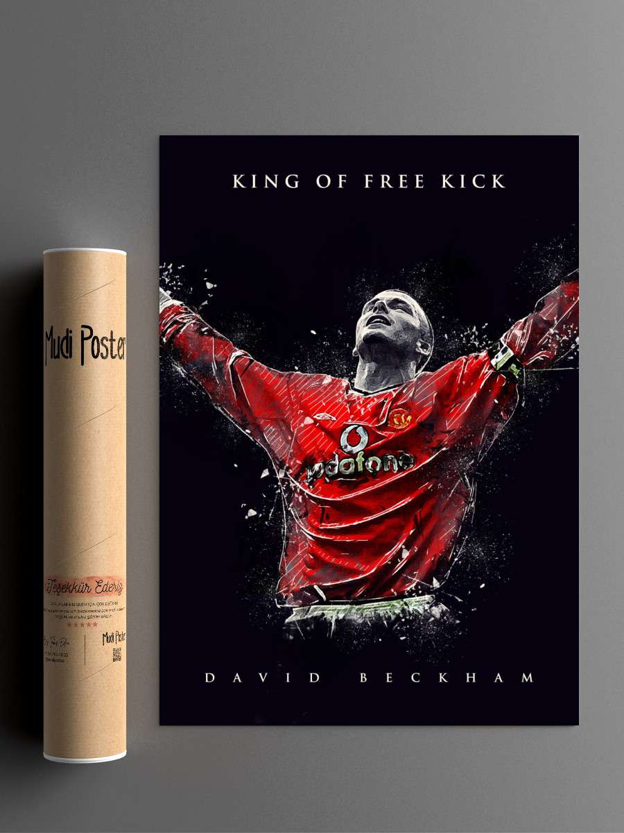 David Beckham Futbol Poster Çerçevesiz Yüksek Kalite Futbolcu Duvar Poster