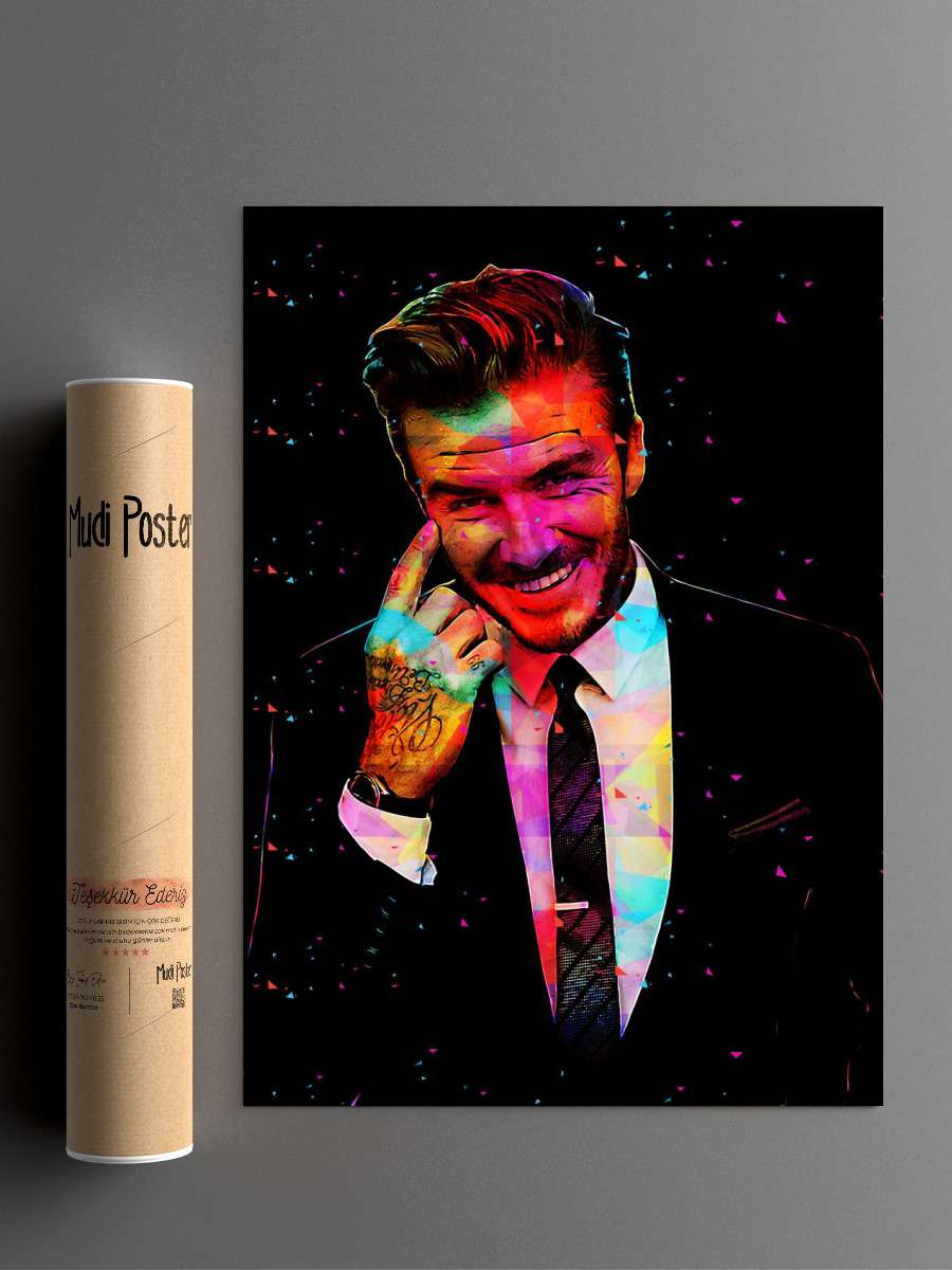 David Beckham Futbol Poster Çerçevesiz Yüksek Kalite Futbolcu Duvar Poster