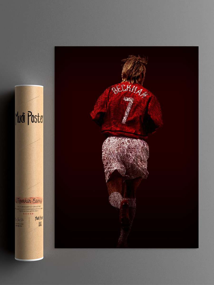 David Beckham Futbol Poster Çerçevesiz Yüksek Kalite Futbolcu Duvar Poster