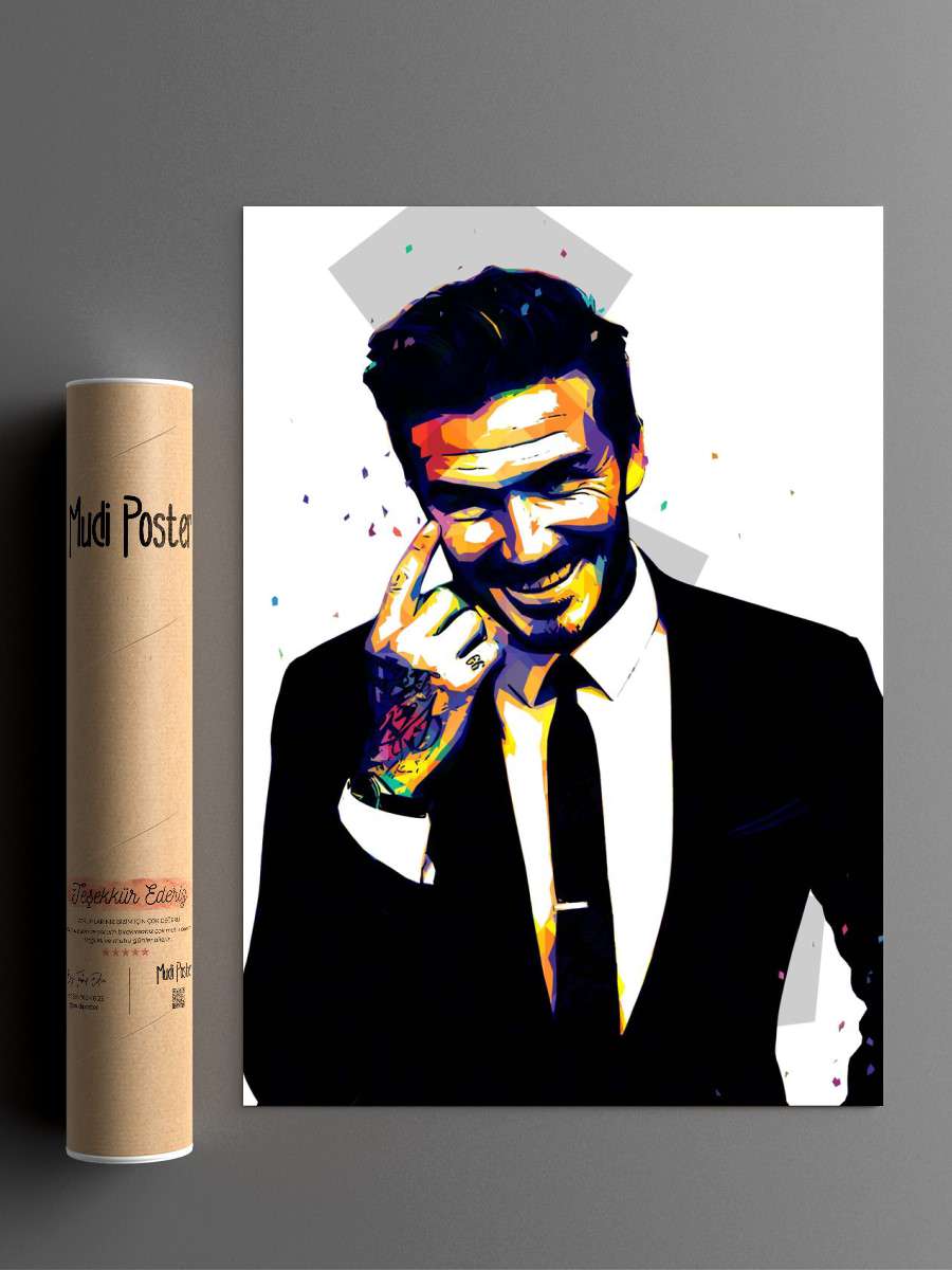 David Beckham Futbol Poster Çerçevesiz Yüksek Kalite Futbolcu Duvar Poster