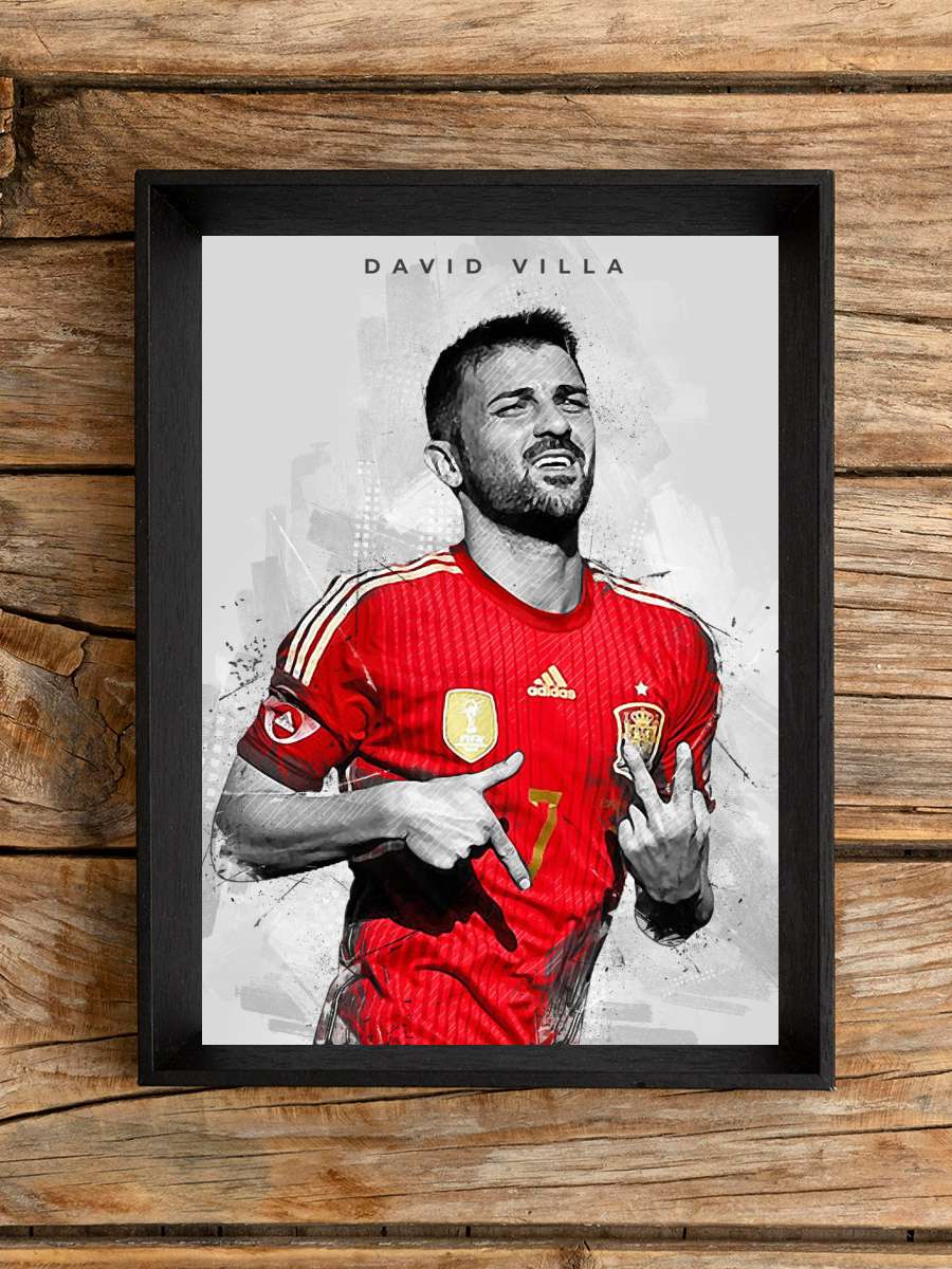David Villa Futbol Poster Çerçevesiz Yüksek Kalite Futbolcu Duvar Poster