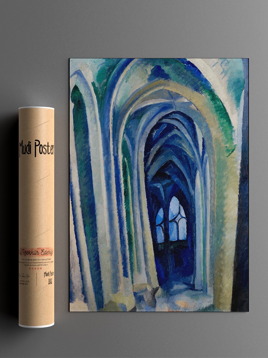 Delaunay Saint Severin Tablo Sanatsal Ünlü Ressam Poster Çerçevesiz Yüksek Kalite Poster