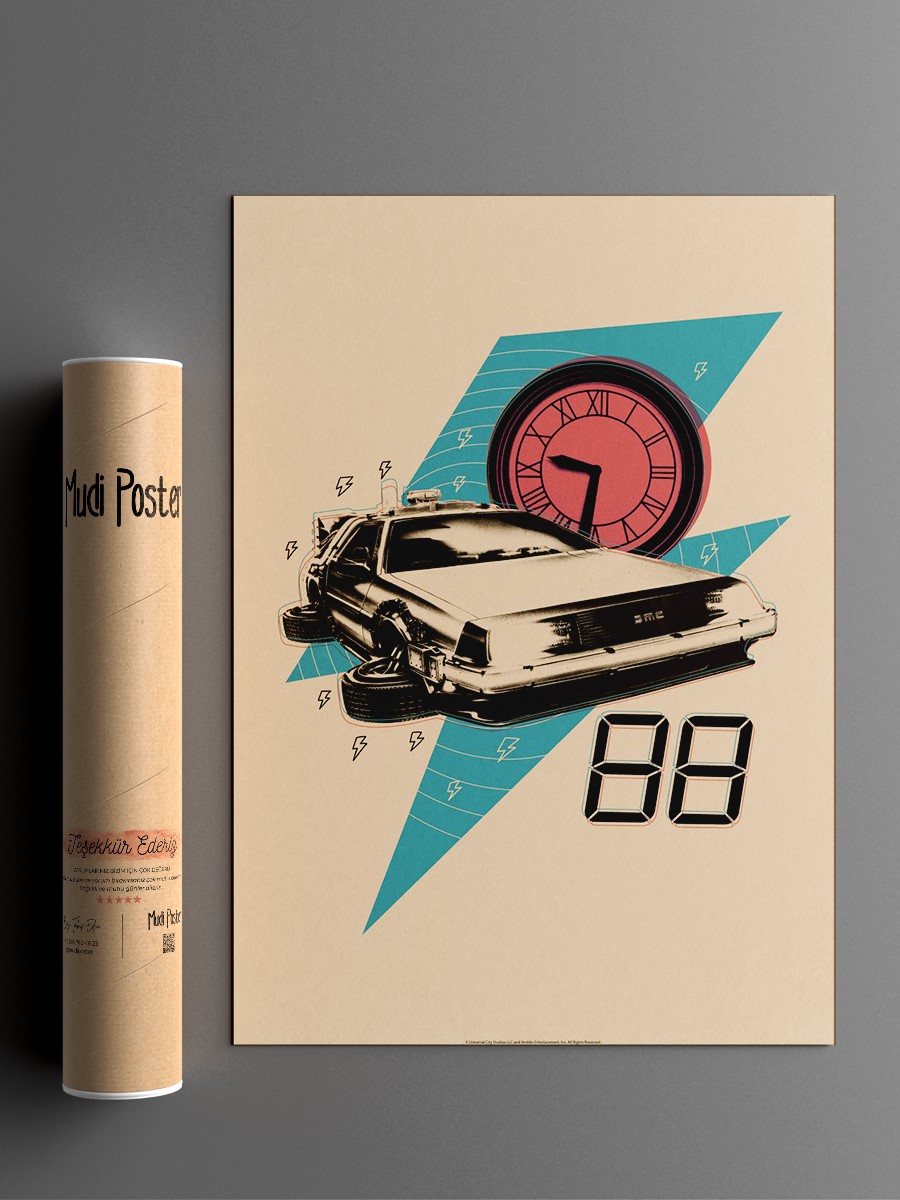 DeLorean '88 Poster, Çerçevesiz Tv Film Poster