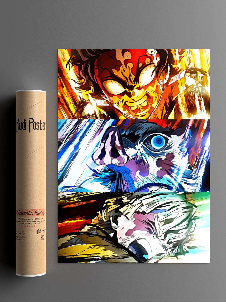 Demon Slayer Art Anime Poster Çerçevesiz Yüksek Kalite Anime Duvar Poster