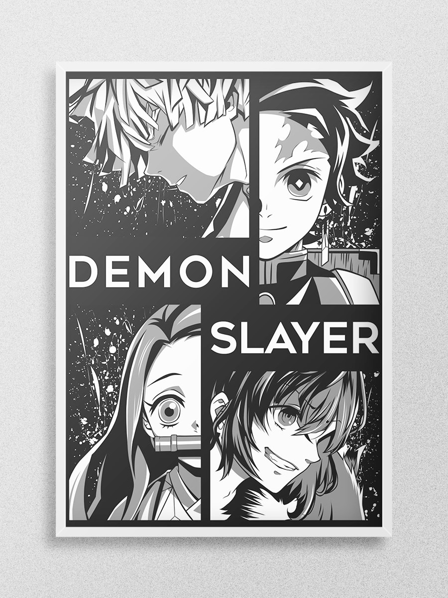 Demon Slayer characters Anime Poster Çerçevesiz Yüksek Kalite Anime Duvar Poster