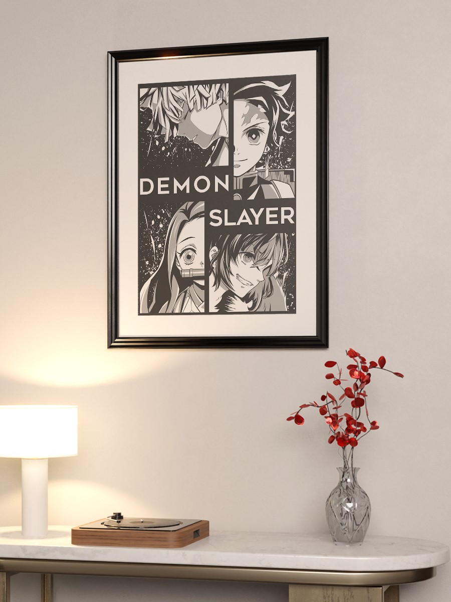 Demon Slayer characters Anime Poster Çerçevesiz Yüksek Kalite Anime Duvar Poster