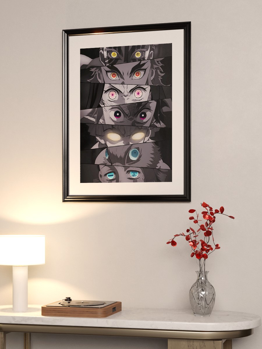 Demon Slayer Eyes Rengoku Anime Poster Çerçevesiz Yüksek Kalite Anime Duvar Poster