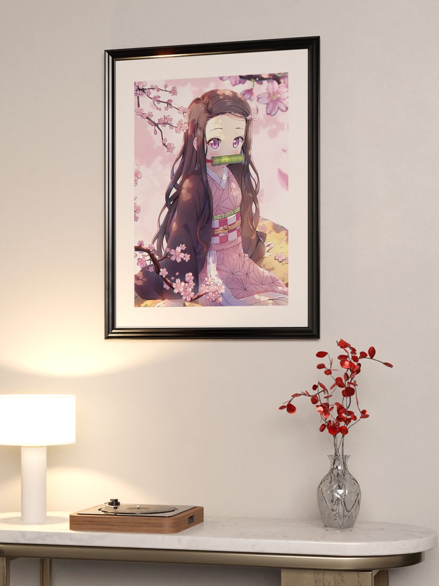 Demon Slayer Nezuko Kamado Anime Poster Çerçevesiz Yüksek Kalite Anime Duvar Poster