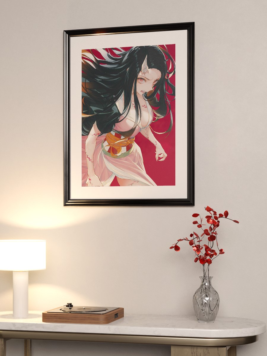 Demon Slayer Nezuko Kamado Anime Poster Çerçevesiz Yüksek Kalite Anime Duvar Poster