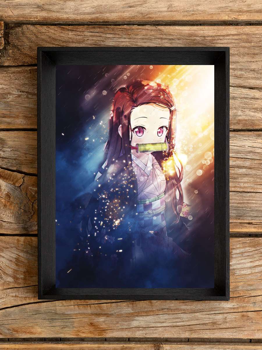 Demon Slayer Nezuko Metal Anime Poster Çerçevesiz Yüksek Kalite Anime Duvar Poster
