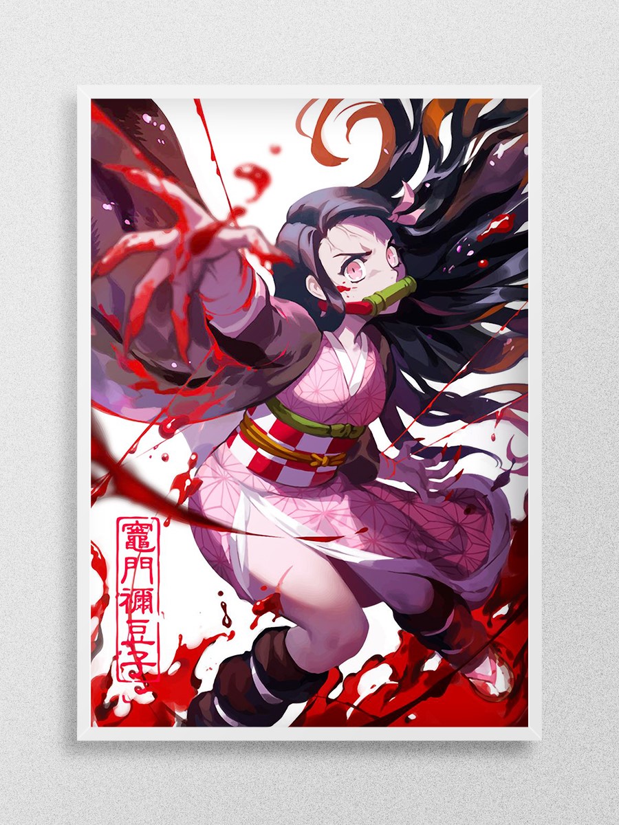 Demon Slayer Nezuko Anime Poster Çerçevesiz Yüksek Kalite Anime Duvar Poster