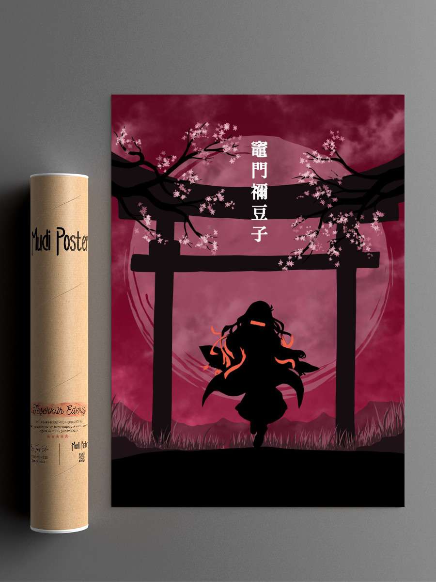 Demon Slayer Nezuko Anime Poster Çerçevesiz Yüksek Kalite Anime Duvar Poster