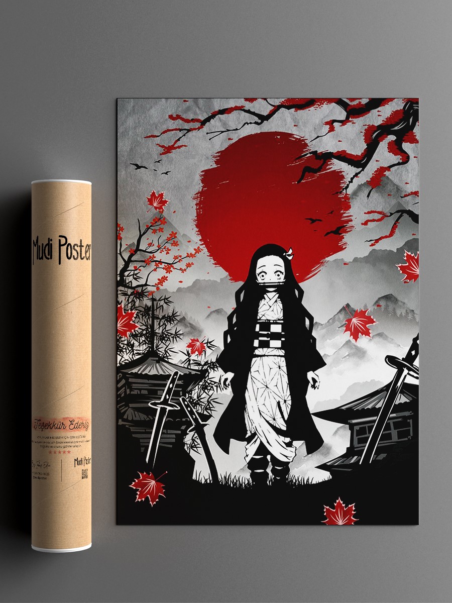 Demon Slayer Nezuko Anime Poster Çerçevesiz Yüksek Kalite Anime Duvar Poster