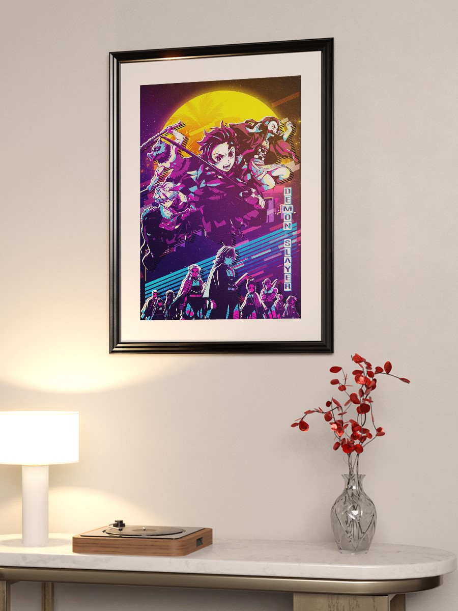 demon slayer no border Anime Poster Çerçevesiz Yüksek Kalite Anime Duvar Poster
