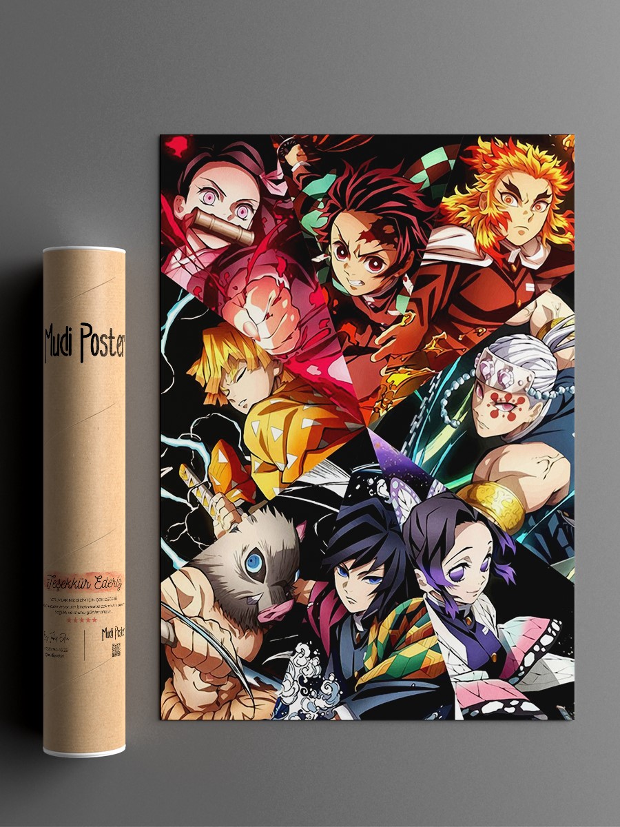 Demon Slayer Anime Poster Çerçevesiz Yüksek Kalite Anime Duvar Poster