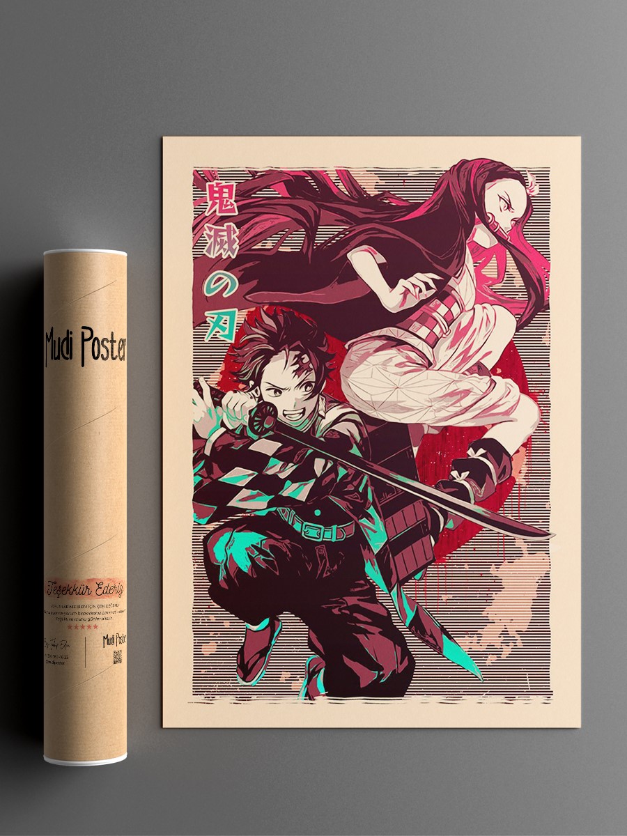 Demon Slayer Anime Poster Çerçevesiz Yüksek Kalite Anime Duvar Poster