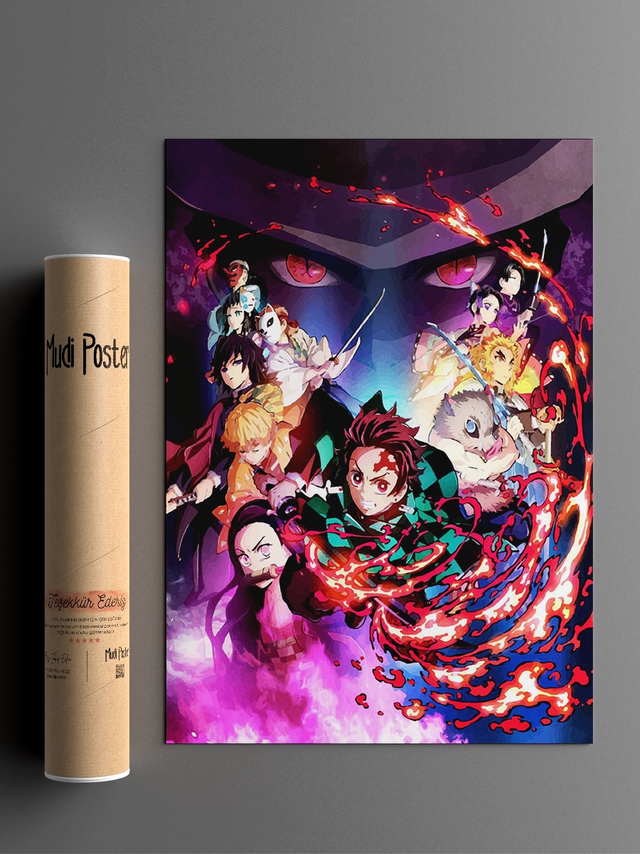 Demon Slayer Anime Poster Çerçevesiz Yüksek Kalite Anime Duvar Poster